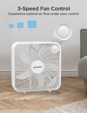 Pelonis 810049710408 3-speed Box Fan For Full-force Circulation With Air Conditioner White #2