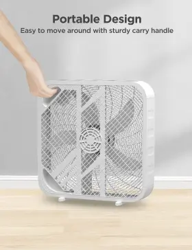 Pelonis 810049710408 3-speed Box Fan For Full-force Circulation With Air Conditioner White #3
