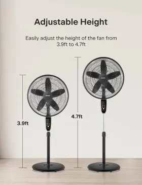 Pfs45a5bbb Pelonis 810049710439 18 Inch 5-blade Oscillating Adjustable Standing Pedestal #3