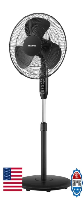 B08swfzh32 Pelonis 16ftft Pedestal Fan For Bedoom Remote Standing With 7-hour Timer 90