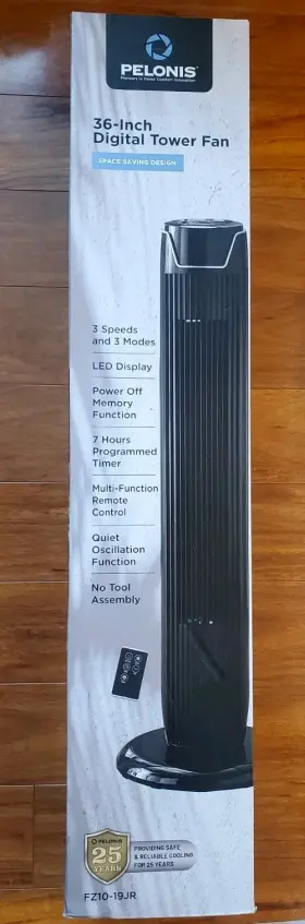 Fz10-19jr Pelonis F10-19jr New Sealed 36-inch Digit Tower Oscillating Fan Quiet 3 Speed