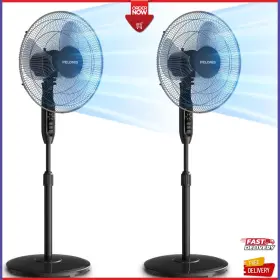 Pfs16r0apk2 Pelonis 16 Inch Pedestal Fan 2-pack With Remote 3 Speeds Timer Quiet Adjustable He