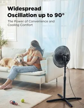 Pfs40m2abb Pelonis Oscillation Fan Portable 16 Inch Pedestal 3-speed 90 Adjustable Height #2