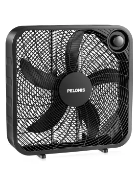 Psfb50m1bbv Pelonis 20 Inch Box Fan 3 Speeds 5 Blades 2295 Cfm Lightweight For Home And Office
