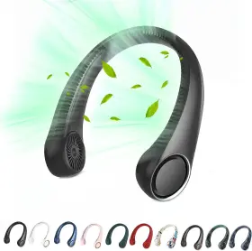 Penkou 313054518576 Portable Neck Fan Hands Free Bladeless 360 Cooling Personal Wearable