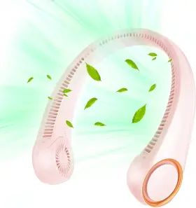 Penkou 445037661672 Hands-free Bladeless Neck Fan 360 Cooling Usb Rechargeable Pink - Sumr