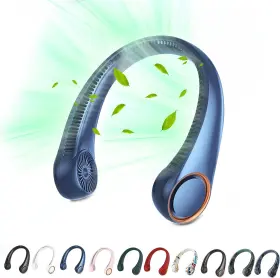 Penkou 744759631848 Portable Neck Fan Hands Free Bladeless 360 Cooling Personal Wearable
