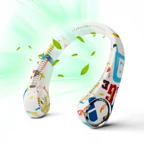 Penkou 795633958391 Portable Neck Fan Hands Free Bladeless 360 Cooling Personal Fanwearable