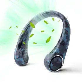 Penkou 795633958407 Portable Neck Fan Hands Free Bladeless 360 Cooling Personal Wearab