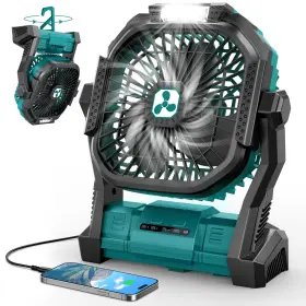 Peouix 791069639538 Portable Rechargeable Fan 20000mah Cordless Battery Powered Camping Tent