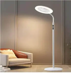 L9027 Pinsai Floor Fan With Lights Super Silent Multifunctional Dimming Vertical Touch