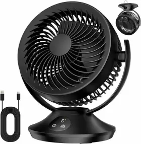 Sk-103 Pisliou 12000mah Rechargeable Desk Fan Portable Air Fan-6 Speed - Scratch And Dent