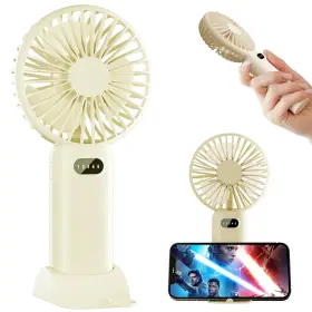 Gs-03 Plilogo Portable Fan Handheld With Led Display Personal For 15 Hours Cool Inch