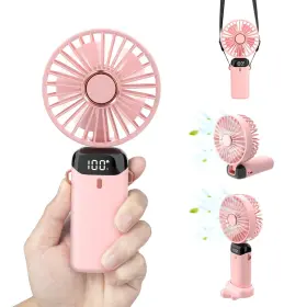 Pluralla 770523748870 Personal Fan Portable Hanging Neck 5000mah Usbc Rechargeable 5speed Modes Po