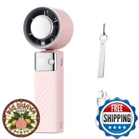 B0f831hgdm Pmface Portable Handheld Rechargeable Fan With Led Display 4000mah Battery Desk