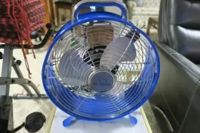 No-lf-9dfn Polar Aire Vtg Look Polar-aire 11.5 Inch Retro Table Drum Fan Bright Blue Model #2