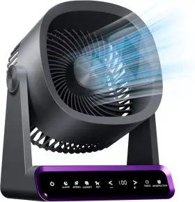 Poocci 313043599548 Desk Fan Strong Airflow 120 Speeds Rechargeable Battery Operated Quiet Digi