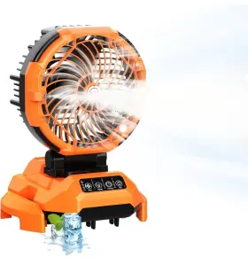 Powdeom 445056340367 Portable Misting Fan 30000mah Rechargeable Battery Powered 4 Spray Misters New