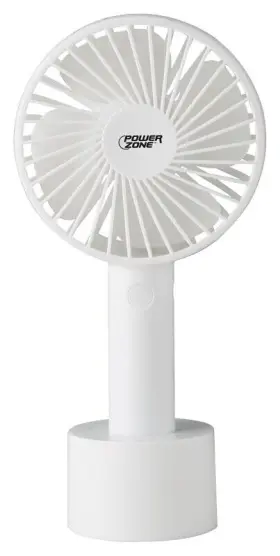 3-spee Powerzone 802w Rechargeable Handheld Fan 5 Vac 4 In Dia Blade 4-blade