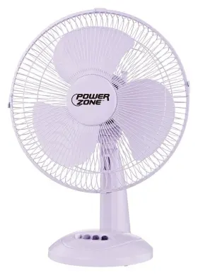 Ft-30 Powerzone Oscillating Table Fan 120 V 12 In Dia Blade 3-blade 3-speed