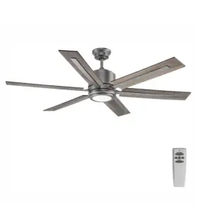 P2586-8130k Progress Lighting Glandon 60 Inch Indoor Integrated Led Antique Nickel Transitional Ceiling Fan Wit