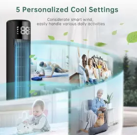 Tf-02-daa0a-eau-new2 Provirtec 43 Inch Smart Tower Fan With Remote And App Quiet 120 Oscillation 8 Speeds