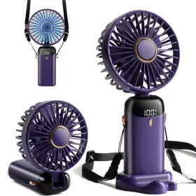 Ys-018 Pulselala Mini Handheld Fan - 4000mah Type-c Rechargeable 5 Speed Adjustable 90 Foldab