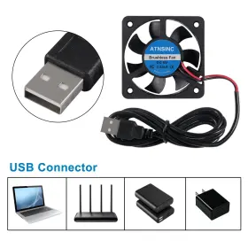 Qccan 701715491861 6pcs 50mm Brushless Cooling Fans With Usb - X 10mm Dc 5v #3
