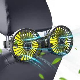 F4208-01-zxb-a Qidoe Car Fan Dual Heads For Backseat Usb Rear Seat Cooling