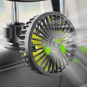 Qd23-2 Qidoe Car Fan For Backseat Usb Powered Rear Seat Headrest 3 Speeds And 36