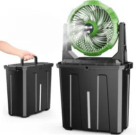 Qifeng 445016747779 Ausic Portable Misting Fan - 9l Bucket 10-inch Outdoor Fans For Patios/camping/