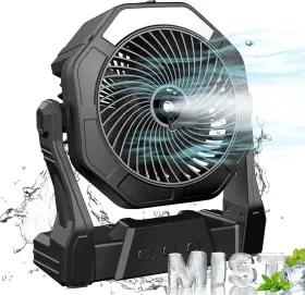 Qifeng 445042570532 Portable Misting Fan 8-inch Cooling Mist Fans 8-35hrs Usb Rechargeable Batte
