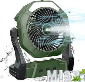 Qifeng 744759142009 Portable Misting Fan Outdoor Fans For Patios With Water Mist 20000mah Recharge