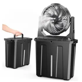 Qifeng 763344546718 Outdoor Misting Fan Portable 9l Bucket 10-inch Mist Fans For 30000mah Black