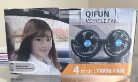 T605e Qifun New Vehicle Fan 4 Inch Twin Dc 12v 6.5w 0.6kg Hx-