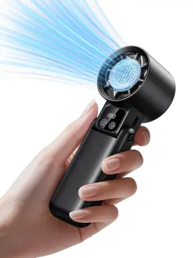 Qtitis 732468608756 Portable Handheld Fan With Ice Cooler 5 Speeds Rechargeable Mini Cooling