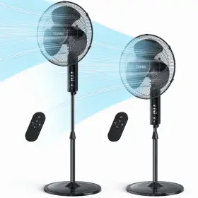Qd5814bg Qunler 16 Inch Pedestal Oscillating Fan With Remote Control Black 2-pack