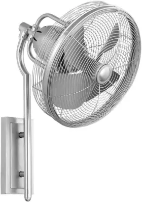 92413-59 Quorum International Veranda 4 16 Inch Wall Fan Satin Nickel Three Speed Oscillating