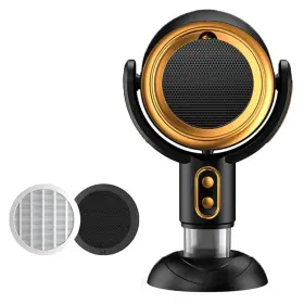 Qwezxo 764008902000 Puffhide Purifier And Odor Away Purifierfan Portable Black Gold Adjustable Angl