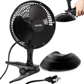 8366 Rampro Clip On And Desk Fan 6 Inch Portable With Sturdy Clamp 2 Black