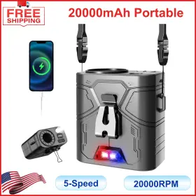 3650-63 Raouoen 20000mah Portable Waist Fan Clip-on Wearable Belt With 5speed 20000rpm Motor