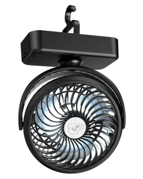 Reenuo 745302290642 Portable Camping Fan Small Tent With Hanging Hook 40 Working Hours Rech
