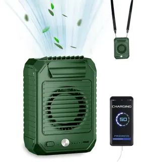 Rnkrun 768177572026 Portable Waist Clip Fan 10000mah Rechargeable Personal Neck Battery Oper