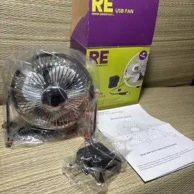 Room Essential 897016630453 New 4 Inch Blade Usb Fan With Ac Adapter For Laptop Silver Color