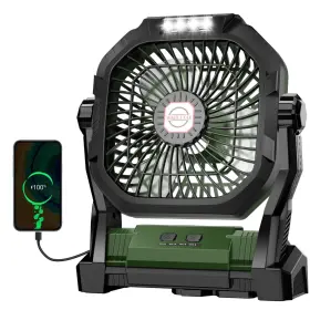 Roshopi 803173645869 Camping Fan Rechargeable 20000mah Battery Powered Portable With Led Ligh