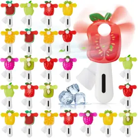 Xuu-rossesay-0381 Rossesay 24 Pcs Mini Plastic Handheld Portable Fan Hand Press Small Cute Party Favors