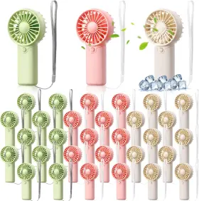 Xuu-rossesay-1230 Rossesay 30 Pcs Mini Portable Fan Handheld Battery Operated Small Personal Fans