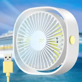 Xuu-rossesay-1511 Rossesay 1 Pcs Cruise Ship Approved Travel Fan About 9.06 X 1.97 Inches White