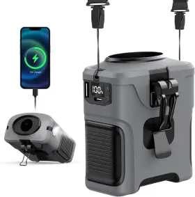 Rowxubau 313095271225 Portable Waist Fan With 5 Speeds 16000rpm Strong Airflow 10000mah Rechargeable