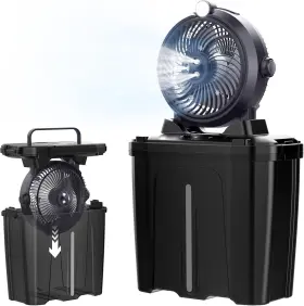 Rowxubau 445019964999 Portable Misting Fan With 11l Large Bucket For Outdoor Patios 20000mah Battery